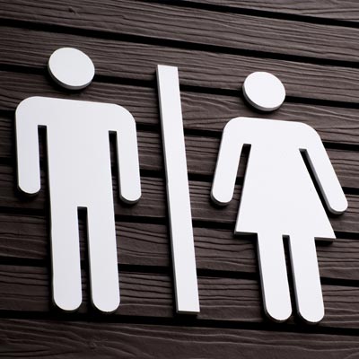 Universal men and women restroom icon